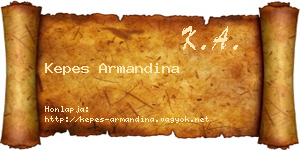 Kepes Armandina névjegykártya